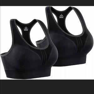 Heath Yoga Black Woman’s Sports Bra Sz M 2 pack
